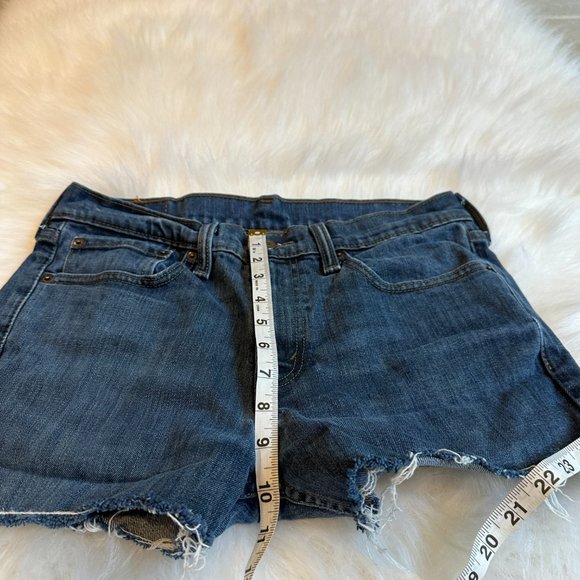 Levi's 511 Shorts Denim Slim Fit DYI Cutoff Jean Boho Coastal Festival Size 32 - Picture 6 of 9